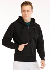 Men's Full-Zip Sports Hooded Jacket Blank Sweatshirt