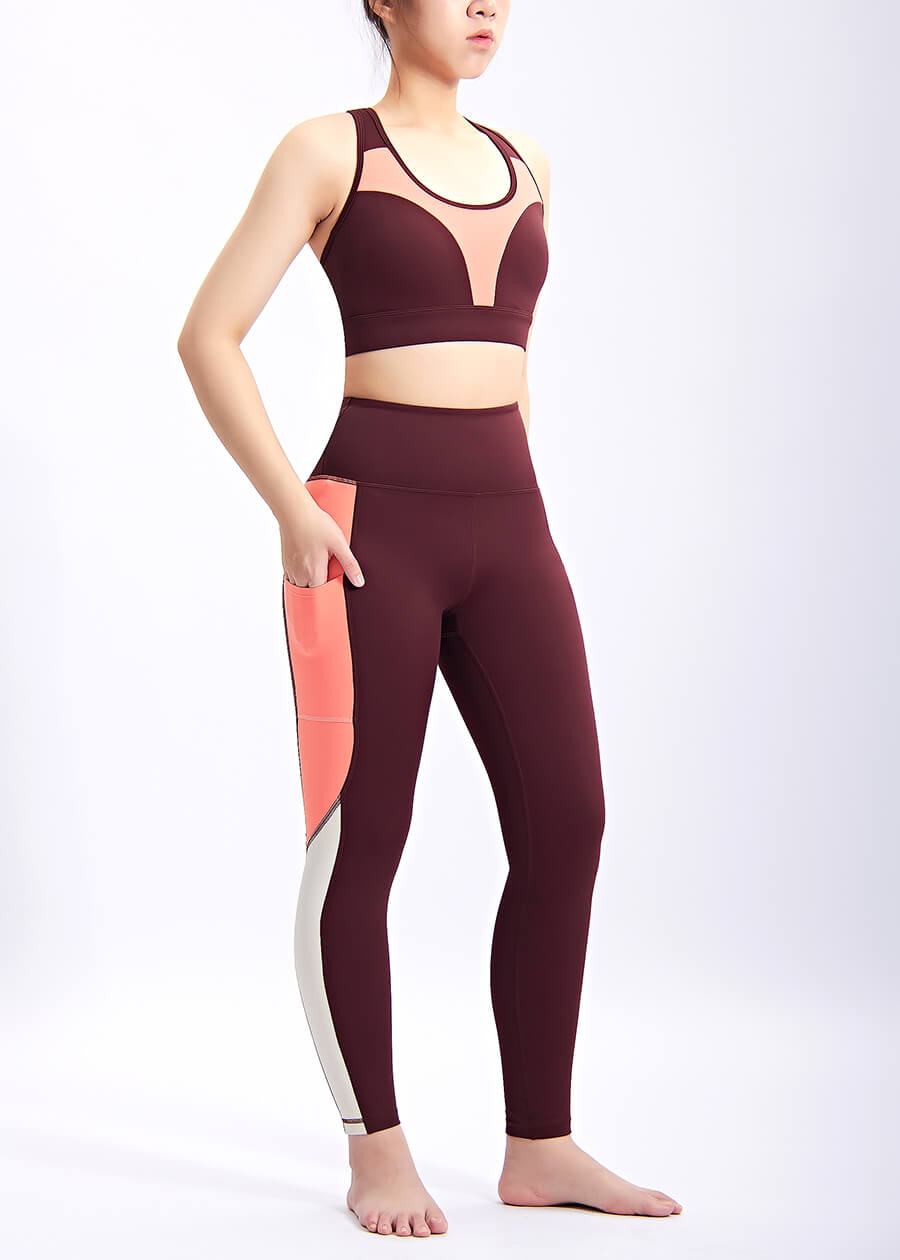 New Arrival Tummy Control Yoga Set Clothing Woman Activewear Fitness Tops Sports Leggings Set For Women