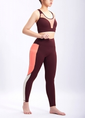 New Arrival Tummy Control Yoga Set Clothing Woman Activewear Fitness Tops Sports Leggings Set For Women