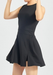 Women Sleeveless Workout Fitness Golf Tennis Dress Set One-piece Dress Custom