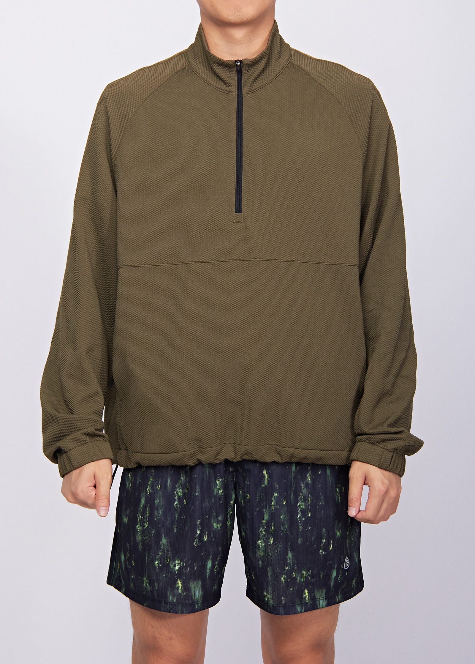 Men's 1/4 Zip Long Sleeve Fleece Lined Solid Color Workout Pullover Tops Sweatshirt OEM