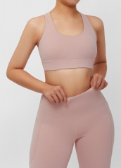 Custom High Quality Pink Workout Sports Wear Yoga Sets For Women