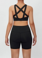 Wholesale Fitness Yoga Apparel Eco Biker Shorts And Bra Sets For Women