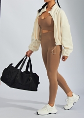 Customization Women Y2K Essentials Polar Fleece Zip Up Coat With Drawstring