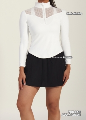 High Quality Women Fashion Hollow Out Golf Suit Long Sleeves Shirt and Skirt Sets
